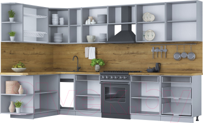 Готовая кухня Интерлиния Мила Шато 1.7x3.3 левая