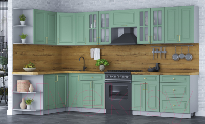 Готовая кухня Интерлиния Мила Шато 1.7x3.3 левая