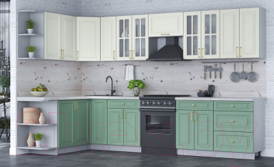 Готовая кухня Интерлиния Мила Шато 1.7x3.3 левая