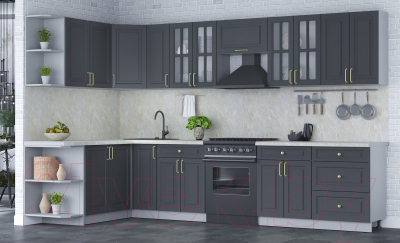 Готовая кухня Интерлиния Мила Шато 1.7x3.3 левая