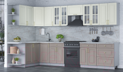 Готовая кухня Интерлиния Мила Шато 1.7x3.4 левая