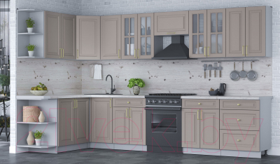 Готовая кухня Интерлиния Мила Шато 1.7x3.4 левая