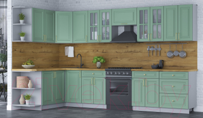 Готовая кухня Интерлиния Мила Шато 1.7x3.4 левая