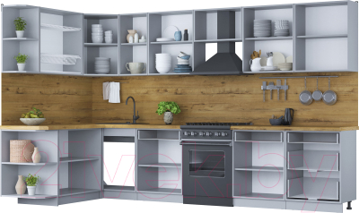 Готовая кухня Интерлиния Мила Шато 1.7x3.4 левая