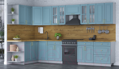 Готовая кухня Интерлиния Мила Шато 1.7x3.4 левая