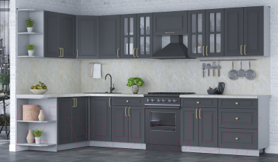 Готовая кухня Интерлиния Мила Шато 1.7x3.4 левая