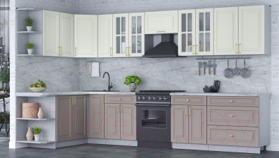 Готовая кухня Интерлиния Мила Шато 1.7x3.5 левая