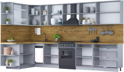Готовая кухня Интерлиния Мила Шато 1.7x3.5 левая