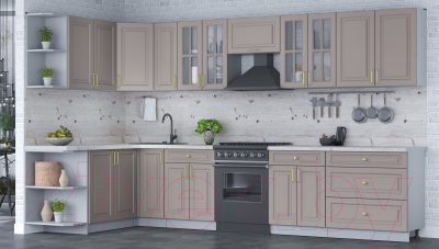 Готовая кухня Интерлиния Мила Шато 1.7x3.5 левая