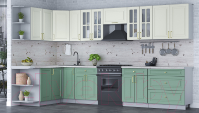 Готовая кухня Интерлиния Мила Шато 1.7x3.5 левая