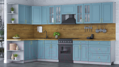 Готовая кухня Интерлиния Мила Шато 1.7x3.5 левая