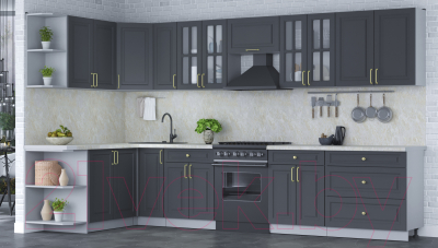 Готовая кухня Интерлиния Мила Шато 1.7x3.5 левая