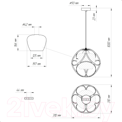 Потолочный светильник Элетех Романо 212 НСБ 01-60-182 Е27 / 1005405228 (черный муар)