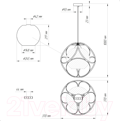 Потолочный светильник Элетех Романо 213 НСБ 01-60-183 Е27 / 1005405229 (черный муар)