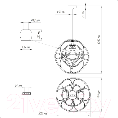 Потолочный светильник Элетех Романо 214 НСБ 01-60-184 Е27 / 1005405230 (черный муар)