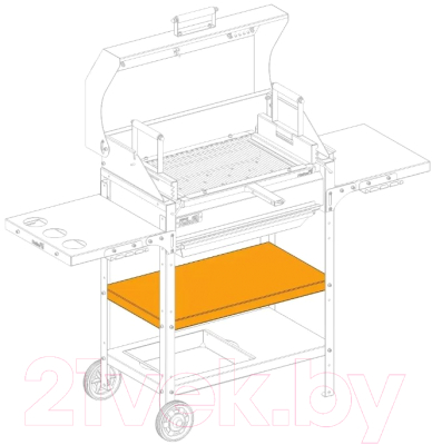 Полка для гриля Helios Smart 600 сплошная / HS-GS-TS-604