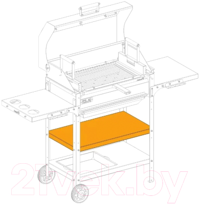 Полка для гриля Helios Smart 800 сплошная / HS-GS-TS-804