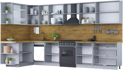 Готовая кухня Интерлиния Мила Шато 1.7x3.6 левая