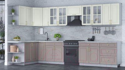 Готовая кухня Интерлиния Мила Шато 1.7x3.7 левая