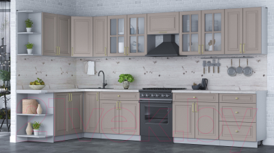 Готовая кухня Интерлиния Мила Шато 1.7x3.7 левая