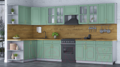 Готовая кухня Интерлиния Мила Шато 1.7x3.7 левая