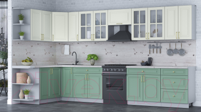 Готовая кухня Интерлиния Мила Шато 1.7x3.7 левая