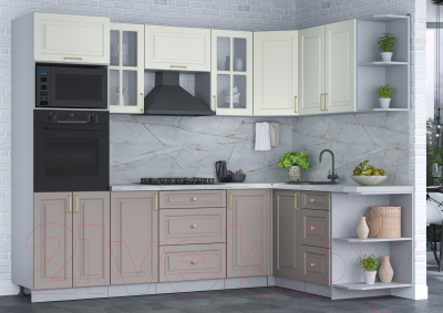 Готовая кухня Интерлиния Мила Шато 1.68x2.6 ВТ правая