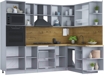 Готовая кухня Интерлиния Мила Шато 1.68x2.6 ВТ правая