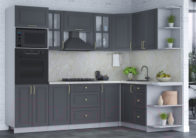 Готовая кухня Интерлиния Мила Шато 1.68x2.6 ВТ правая