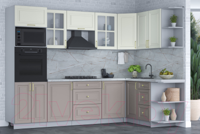 Готовая кухня Интерлиния Мила Шато 1.68x2.8 ВТ правая