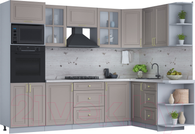 Готовая кухня Интерлиния Мила Шато 1.68x2.8 ВТ правая - фото