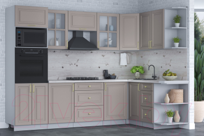 Готовая кухня Интерлиния Мила Шато 1.68x2.8 ВТ правая