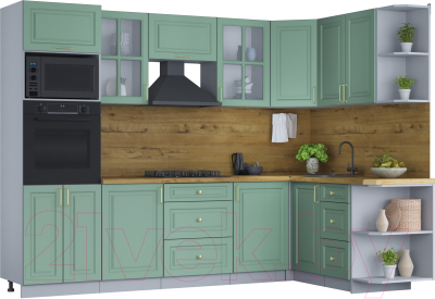 Готовая кухня Интерлиния Мила Шато 1.68x2.8 ВТ правая - фото