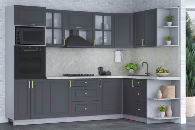 Готовая кухня Интерлиния Мила Шато 1.68x2.8 ВТ правая