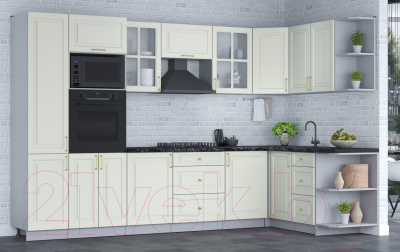 Готовая кухня Интерлиния Мила Шато 1.68x3.2 ВТ правая