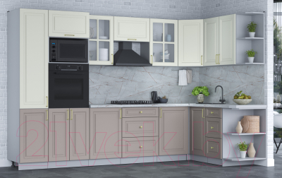 Готовая кухня Интерлиния Мила Шато 1.68x3.2 ВТ правая