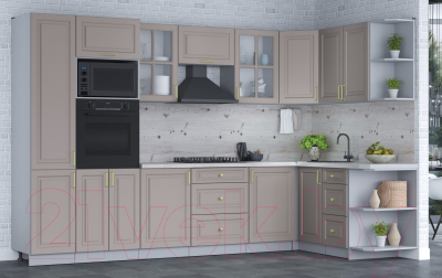 Готовая кухня Интерлиния Мила Шато 1.68x3.2 ВТ правая