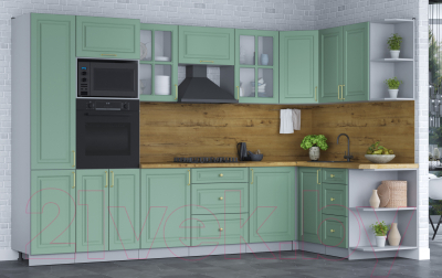 Готовая кухня Интерлиния Мила Шато 1.68x3.2 ВТ правая