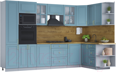 Готовая кухня Интерлиния Мила Шато 1.68x3.2 ВТ правая - фото