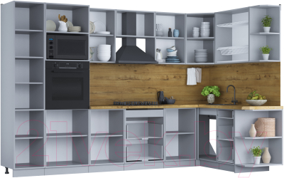 Готовая кухня Интерлиния Мила Шато 1.68x3.2 ВТ правая