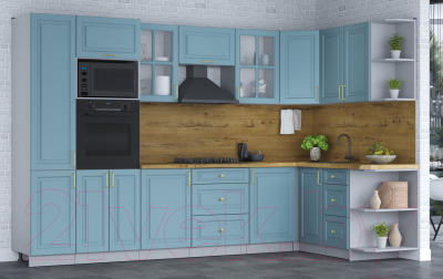 Готовая кухня Интерлиния Мила Шато 1.68x3.2 ВТ правая