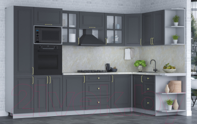 Готовая кухня Интерлиния Мила Шато 1.68x3.2 ВТ правая