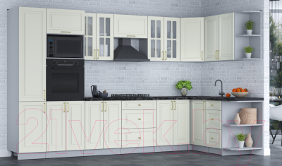 Готовая кухня Интерлиния Мила Шато 1.68x3.4 ВТ правая