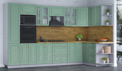 Готовая кухня Интерлиния Мила Шато 1.68x3.4 ВТ правая