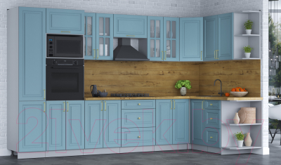 Готовая кухня Интерлиния Мила Шато 1.68x3.4 ВТ правая