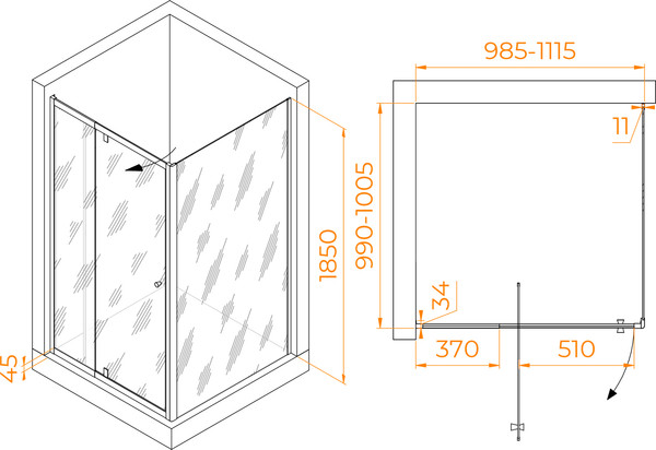 Душевой уголок RGW PA-32 / 41083200-011