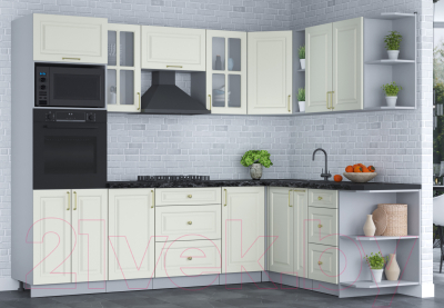 Готовая кухня Интерлиния Мила Шато 1.88x2.6 ВТ правая