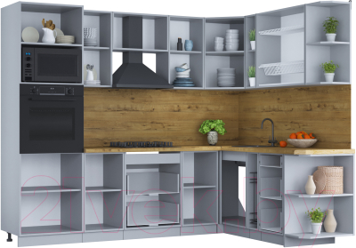 Готовая кухня Интерлиния Мила Шато 1.88x2.6 ВТ правая