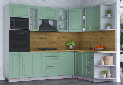 Готовая кухня Интерлиния Мила Шато 1.88x2.6 ВТ правая