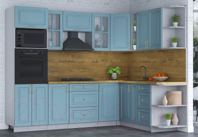 Готовая кухня Интерлиния Мила Шато 1.88x2.6 ВТ правая